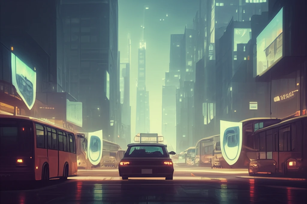City skyline with public transportation as safety shields.