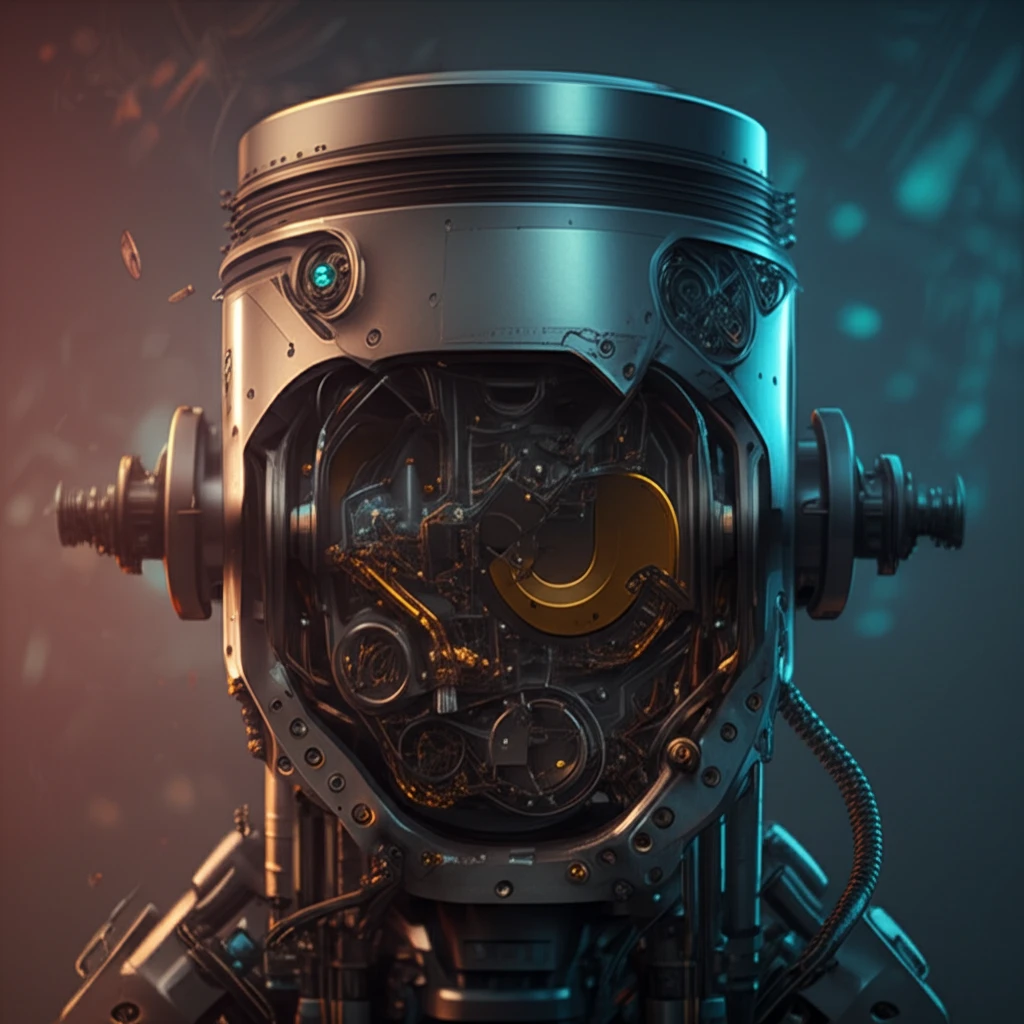 Futuristic engine cylinder with micro-dimples.