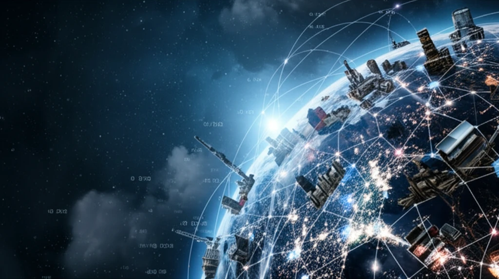 Global supply chain network illustration
