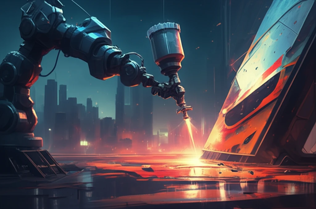 Robotic arm spray painting with precision