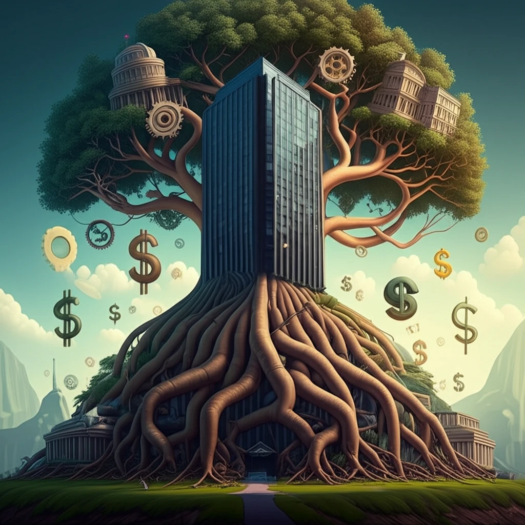 Corporate Political Activity: A visual metaphor of corporate influence on government and society.
