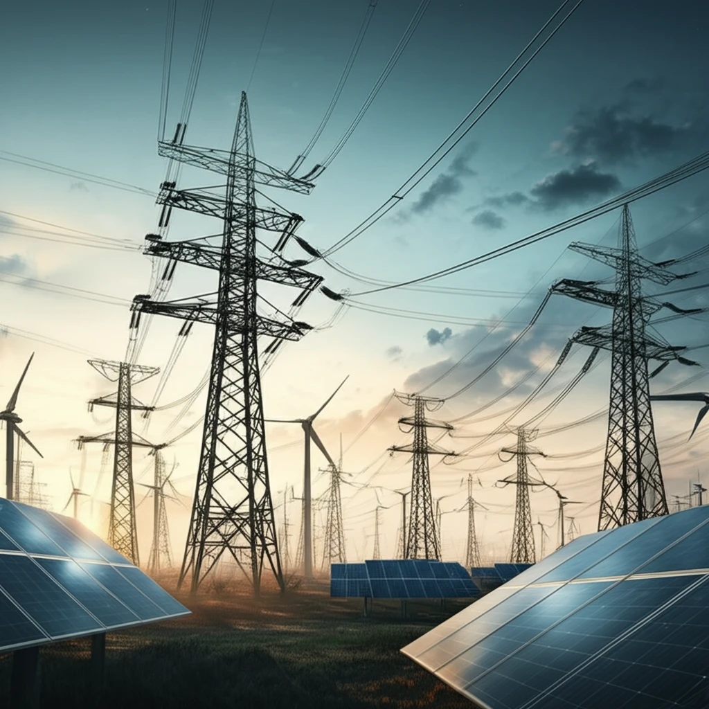 Transformation of a power grid into a renewable energy landscape.