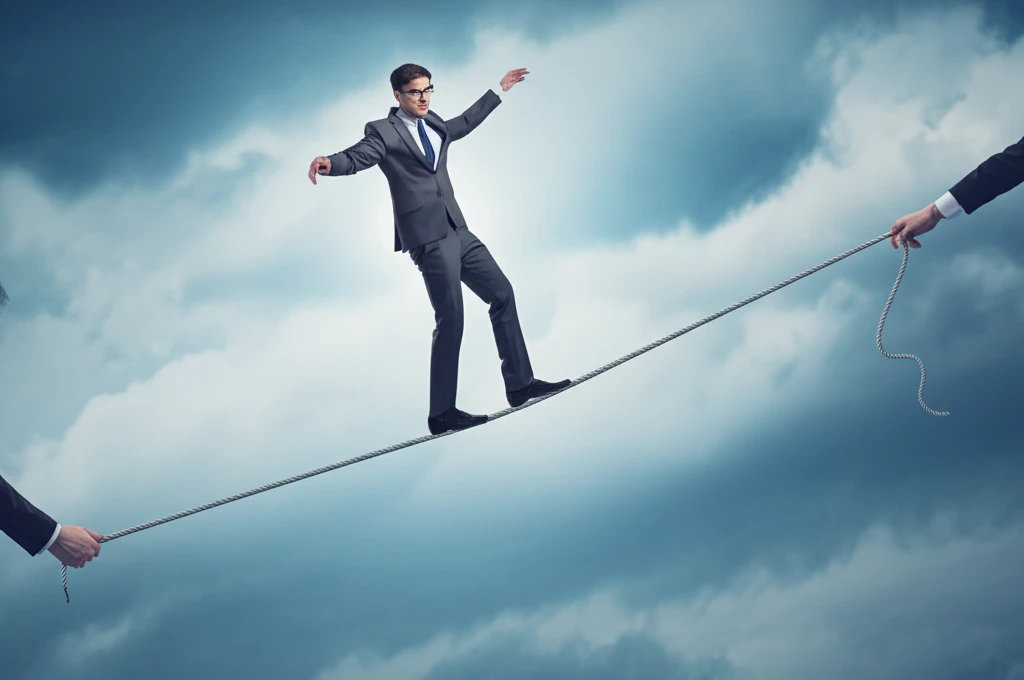 Salesperson balancing performance and learning goals with supportive leadership.