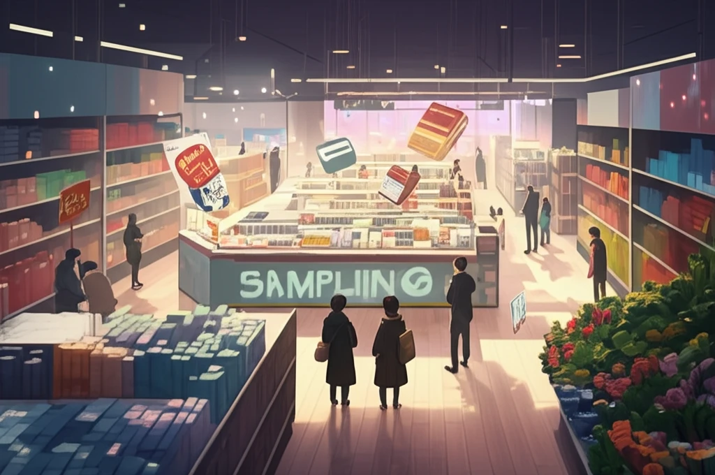 Bustling Retail Store with Sampling Event