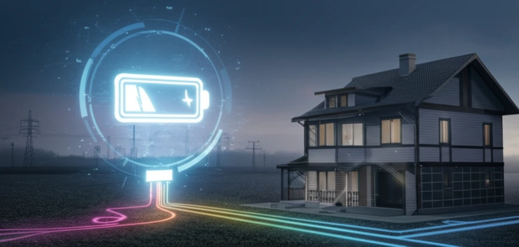 A home using energy storage to manage electricity costs.