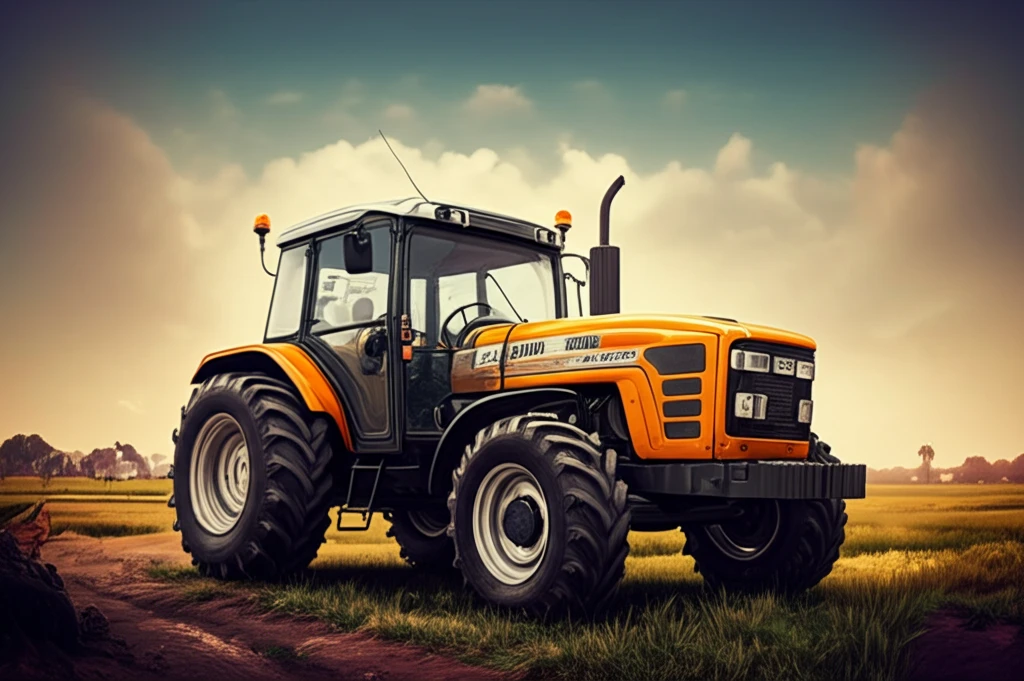 Sonalika's potential market comeback symbolized by a tractor transforming into a futuristic passenger vehicle