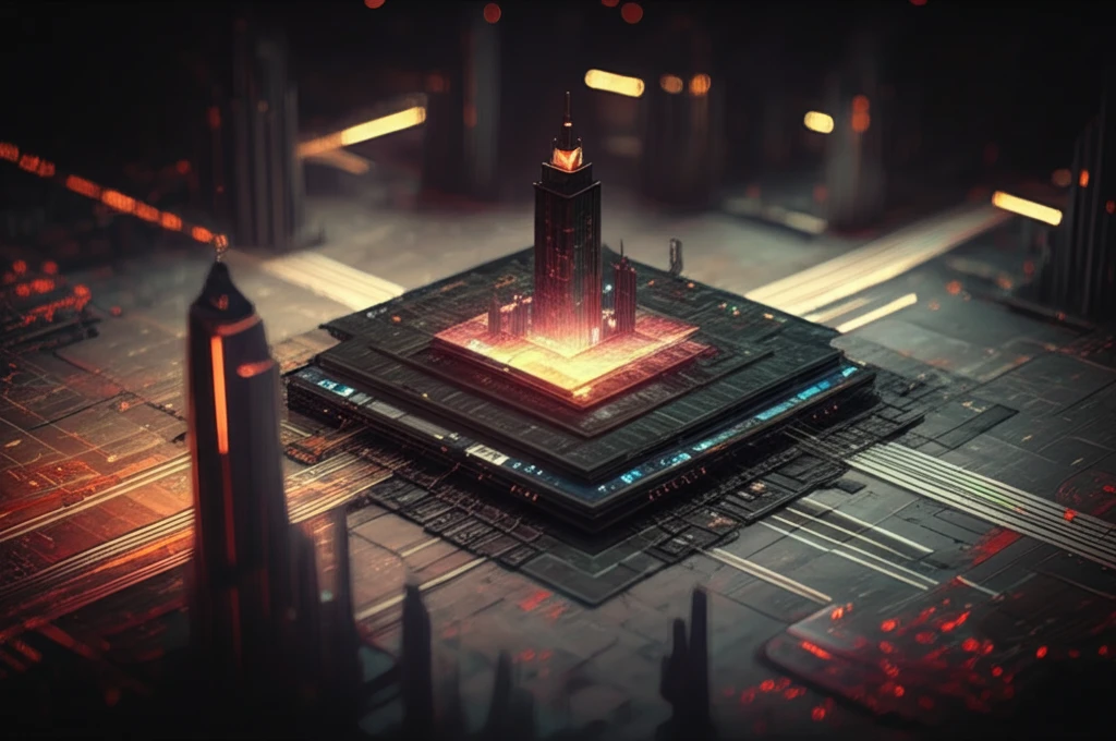 GPU transforming into a 3D cityscape