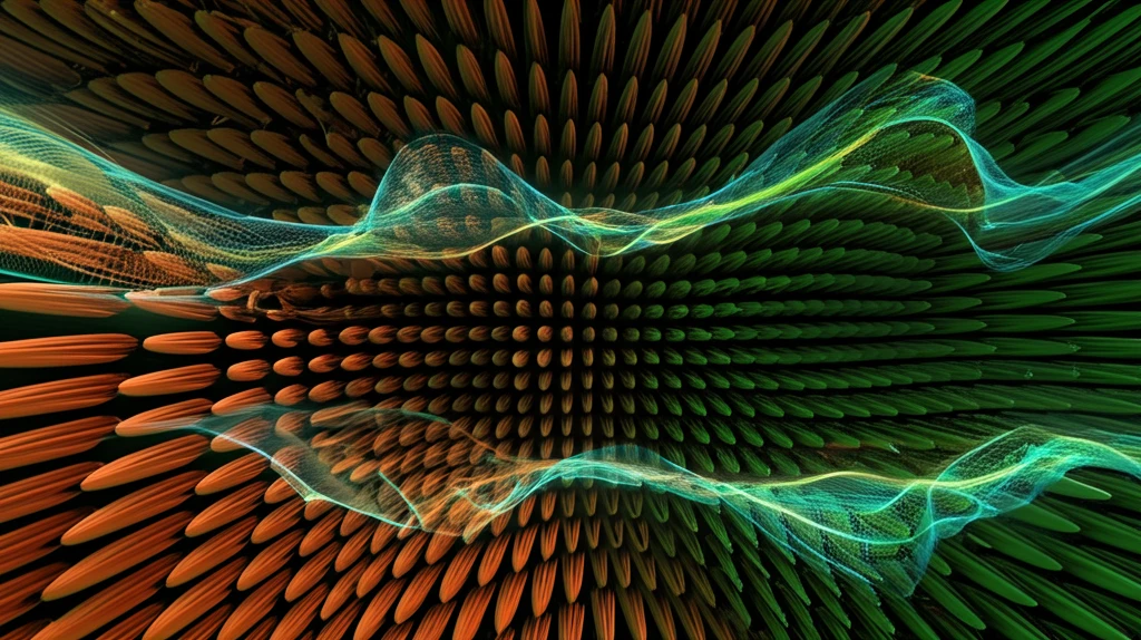 Acoustic panel made of palm oil fibers absorbing sound waves.
