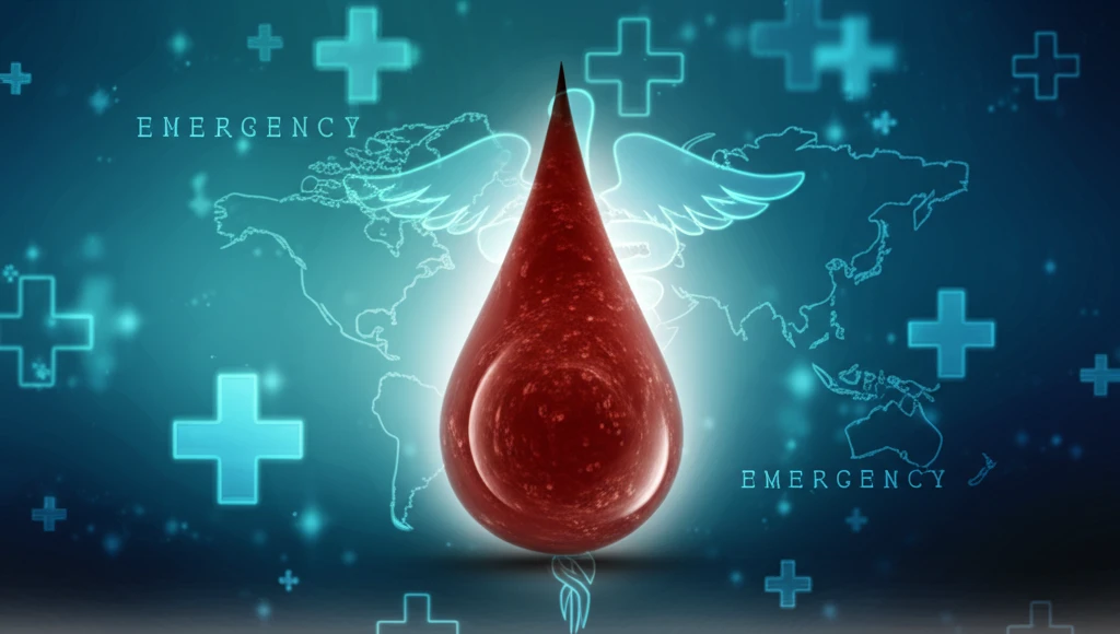 A single drop of blood transforming into a healthy heart, symbolizing the accuracy of a troponin test.