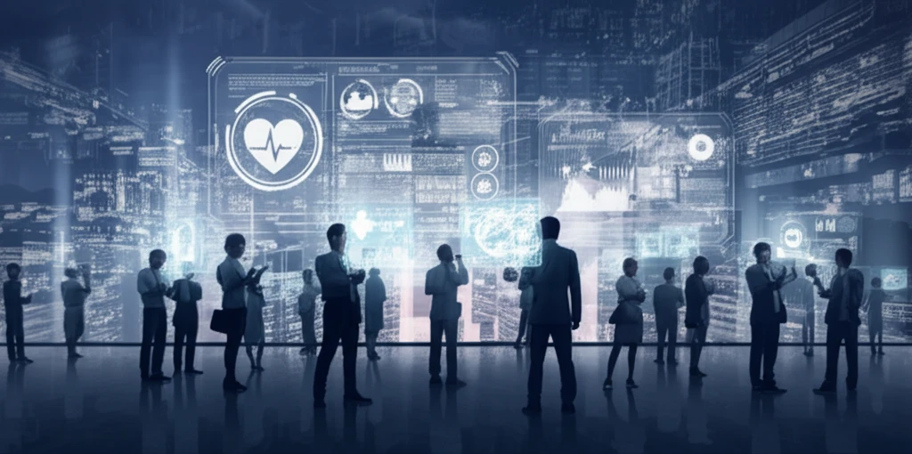 People viewing health news on screens