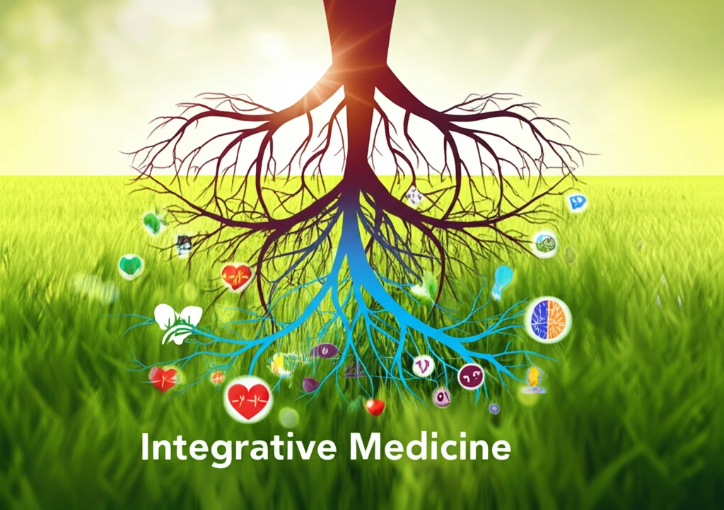 Interconnected roots symbolizing holistic health and integrative medicine.