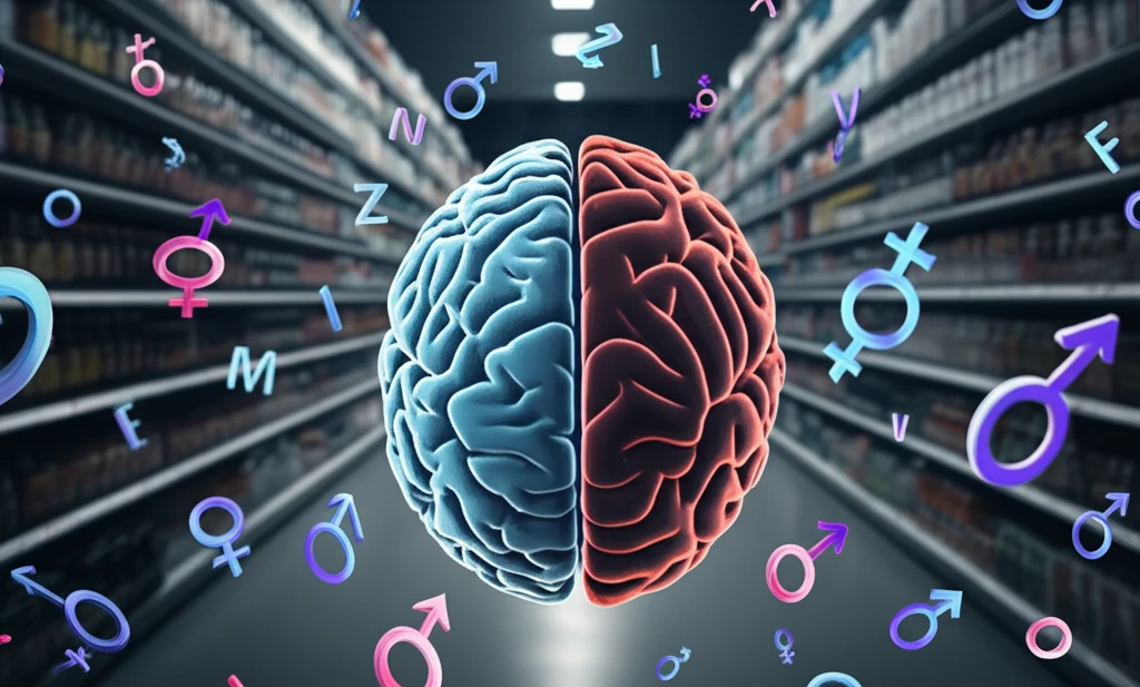 Brain split in half, one side with uppercase and other side with lowercase brand letters