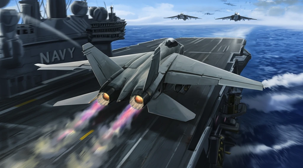 Naval aircraft launching with steam ingestion affecting the engines.