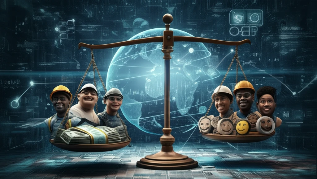 Balanced procurement: Money and satisfied suppliers in a futuristic cityscape
