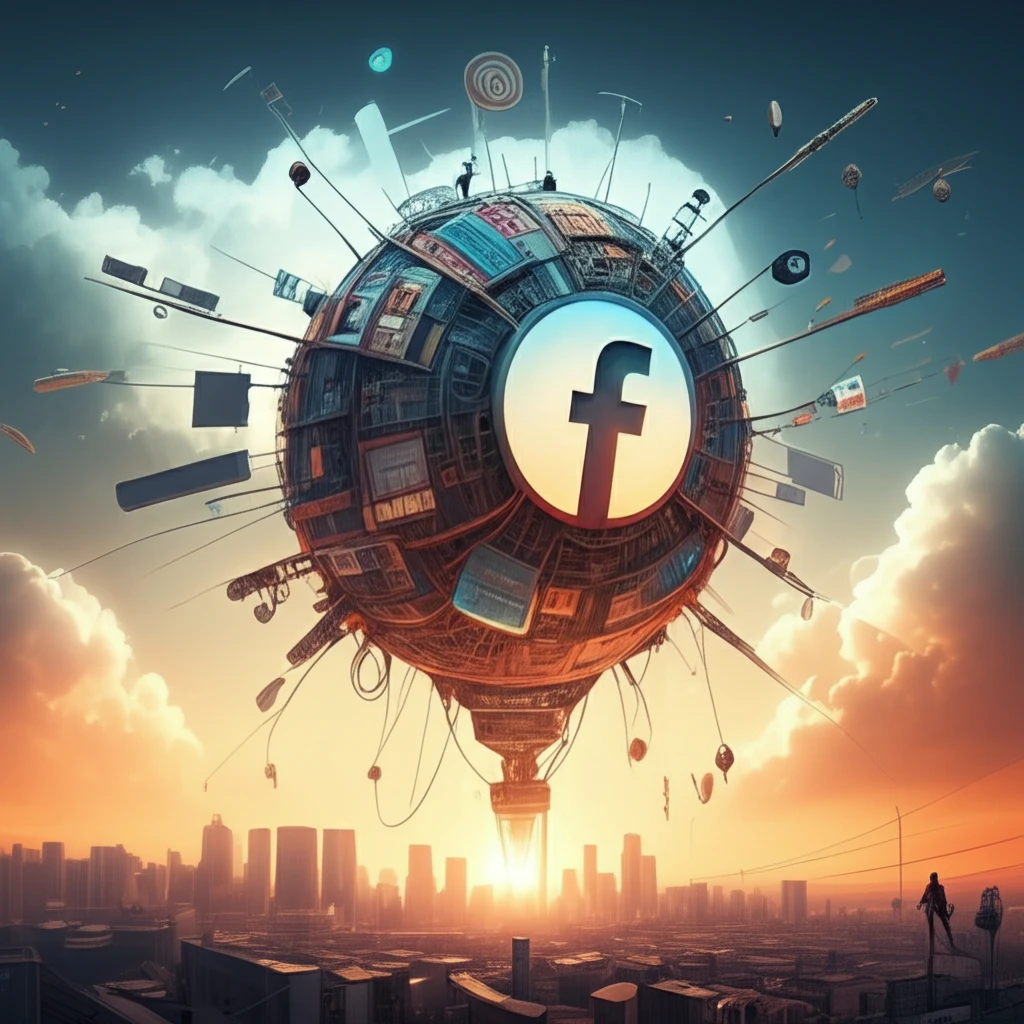 Vibrant Facebook brand community illustration