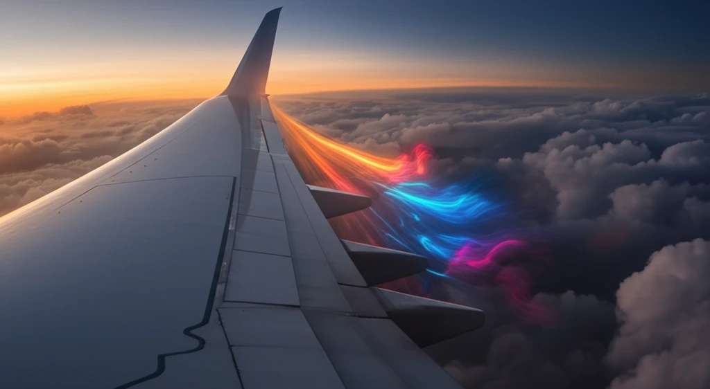 Illustration of laminar to turbulent flow transition over an aircraft wing.