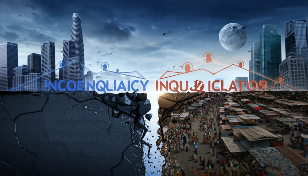 Financial bridge connecting developed and emerging economies, illustrating income inequality.