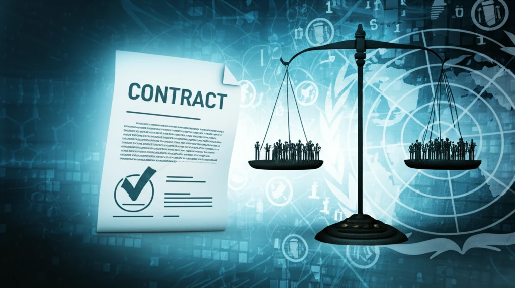 Scales of Justice Tilted with Contract and People