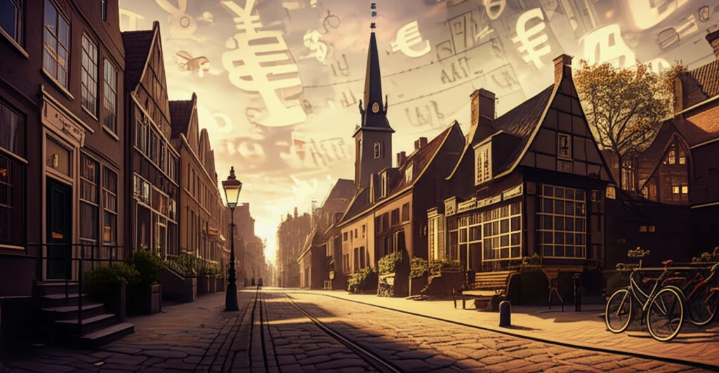 Dutch Village Banking Illustration