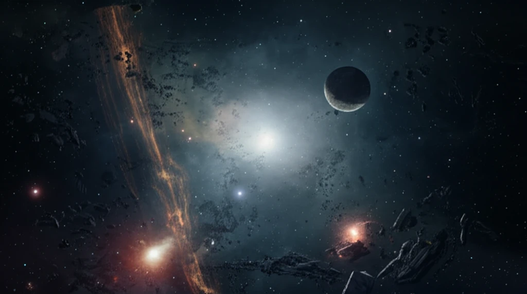 Surreal illustration of the cosmos, representing the possibilities of extraterrestrial civilizations and the Drake Equation.