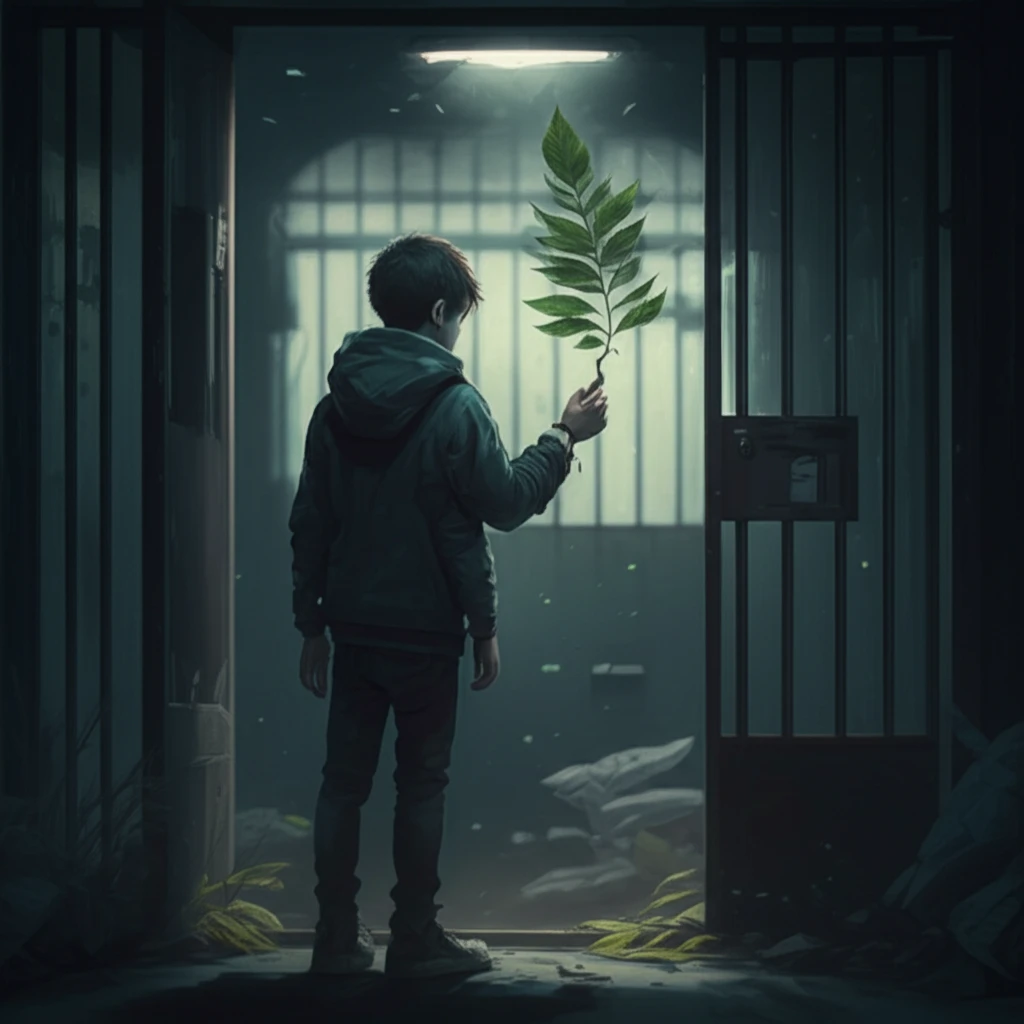 Hopeful image of rehabilitation for a young offender.