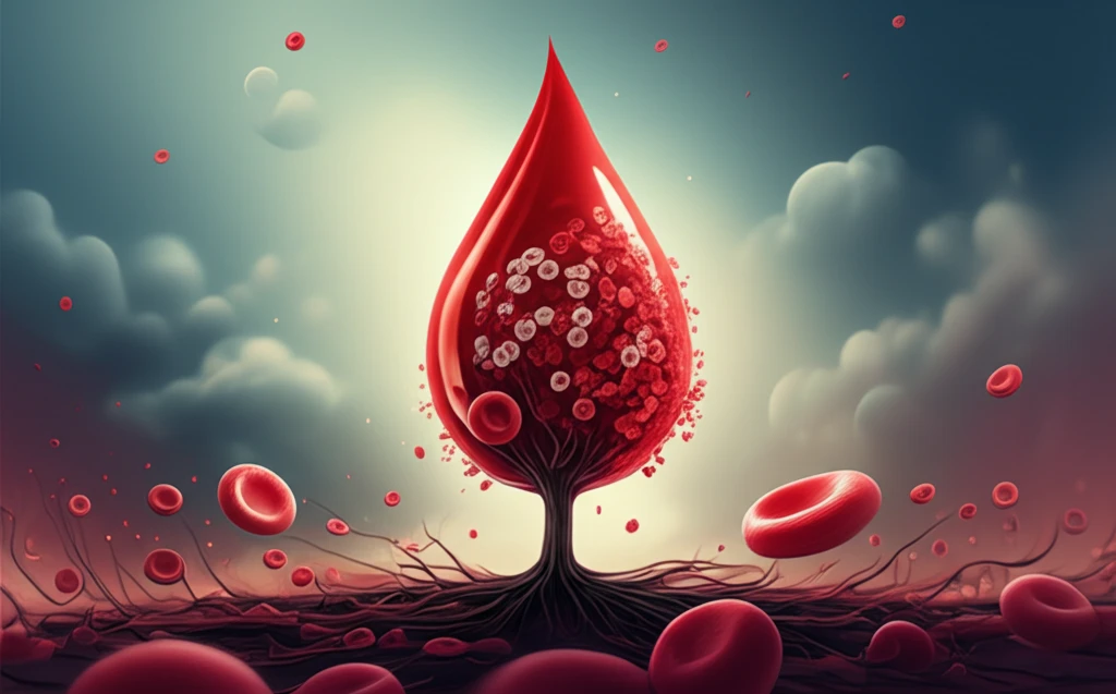 Blood cells forming a tree of life.