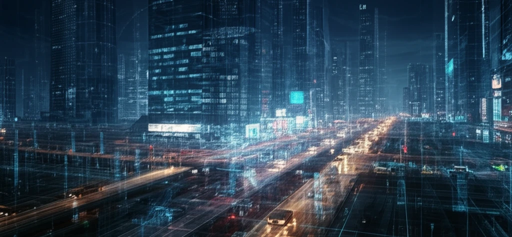 AI-powered eco-driving in a futuristic city.