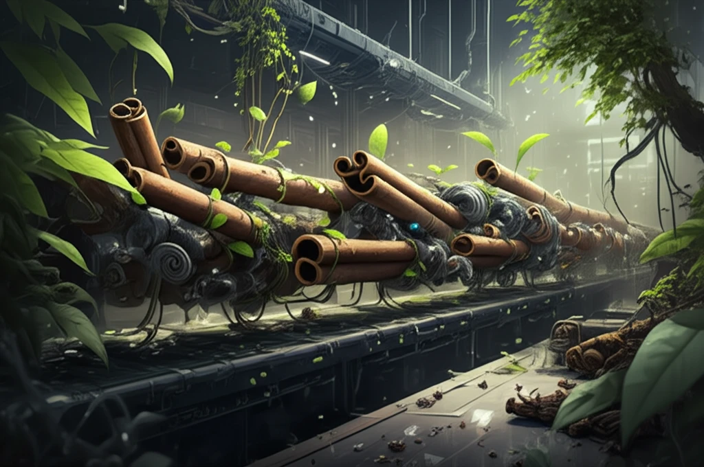 Cinnamon sticks transforming into car parts