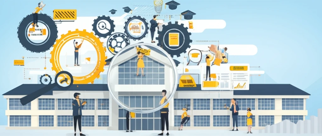 Conceptual illustration of quality assurance in higher education.