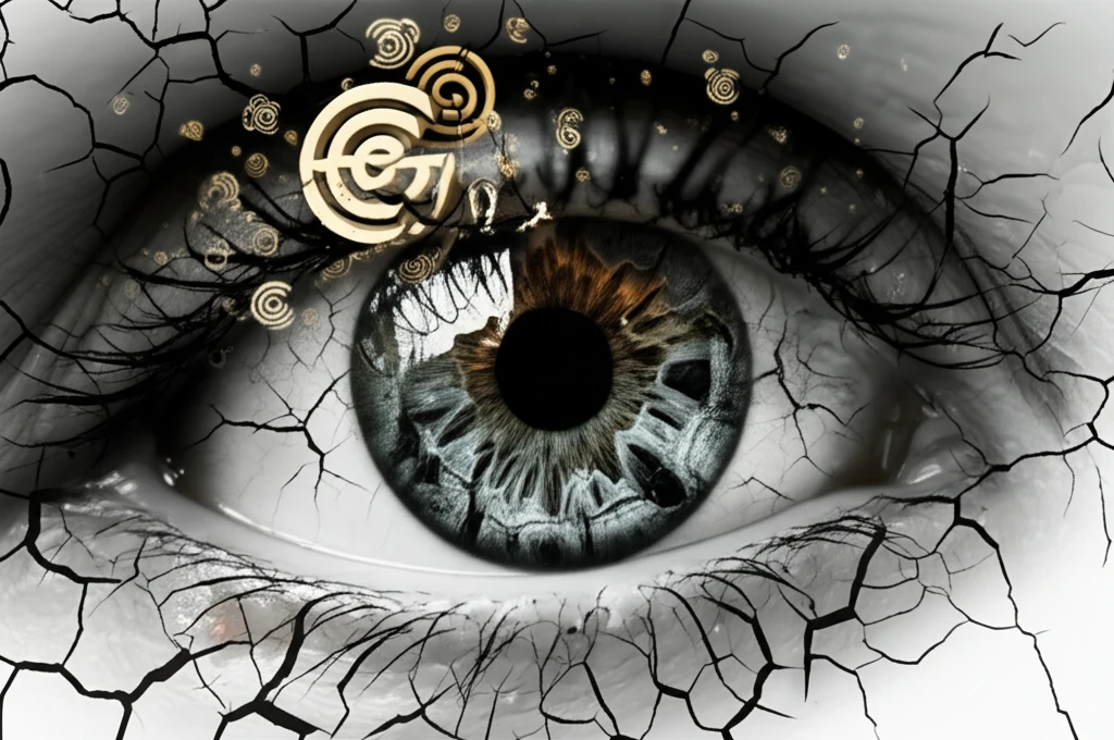 Surreal illustration depicting the connection between dry eye and mental health.