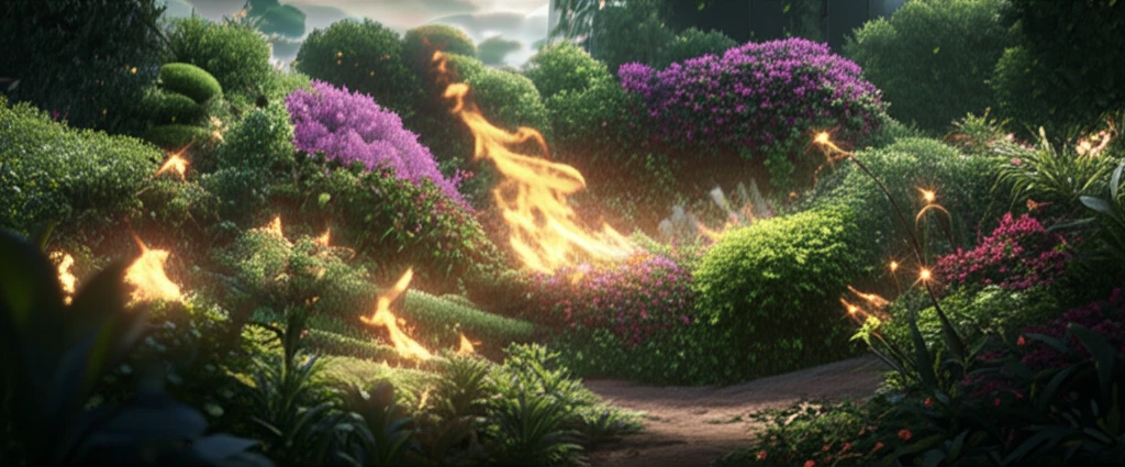Thermal Weed Control: Flames touching weeds