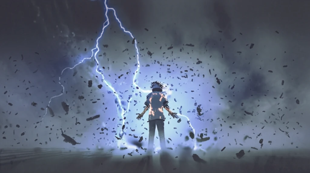 Conceptual illustration of a person fighting sepsis.