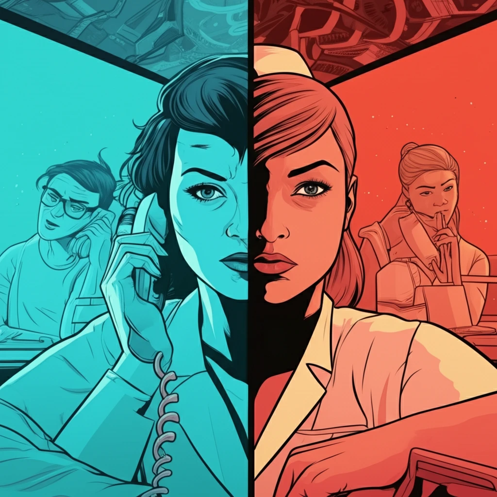 A split screen illustration symbolizing mistrust between patients and healthcare providers.