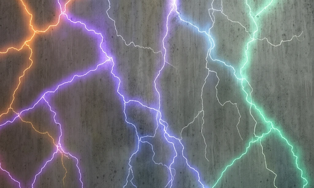 Electrical currents visualized in concrete, indicating varying resistance levels.
