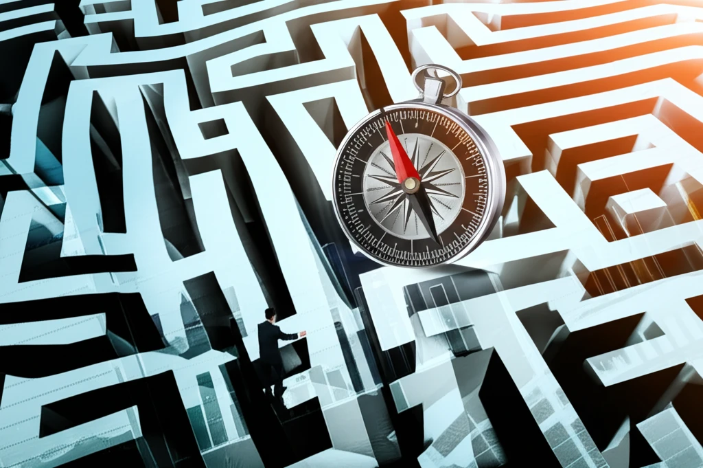 Person confidently navigating a financial maze