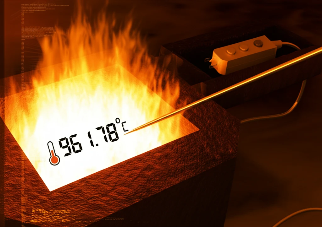 A gold thermocouple measuring extreme heat