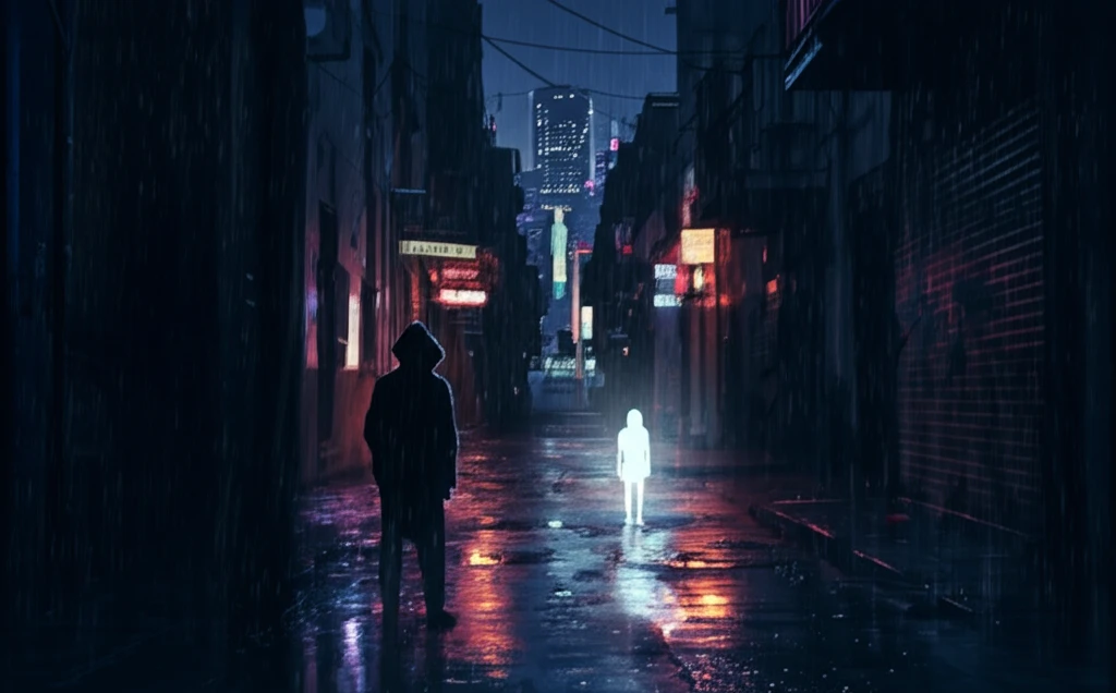 Surreal illustration of a dark alleyway representing the themes of José Revueltas's literature.