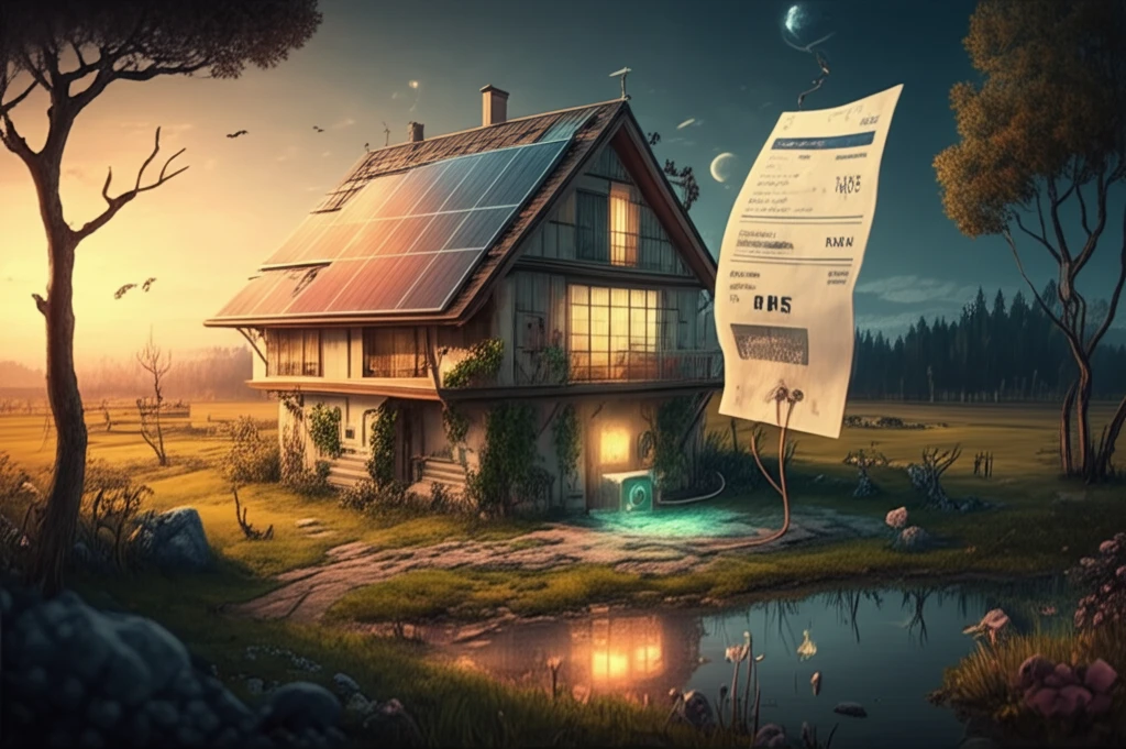 Smart home with solar panels and energy storage, showcasing energy efficiency and cost savings.