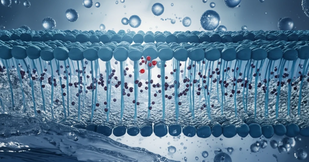 Clean water emerging from a nano-particle membrane.