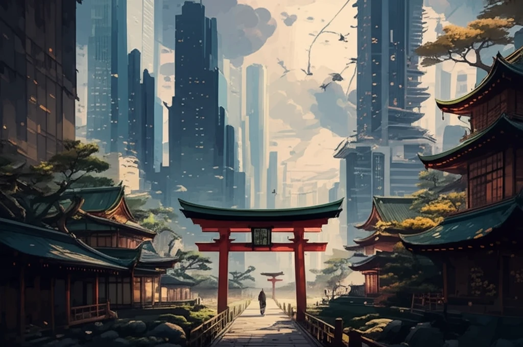 Japanese economic growth visualized: A blend of history and modernity.