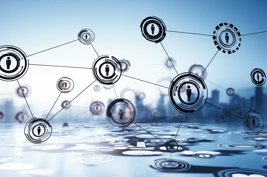 Interconnected social media icons forming a CRM structure, illustrating the power of social media in customer relationship management.