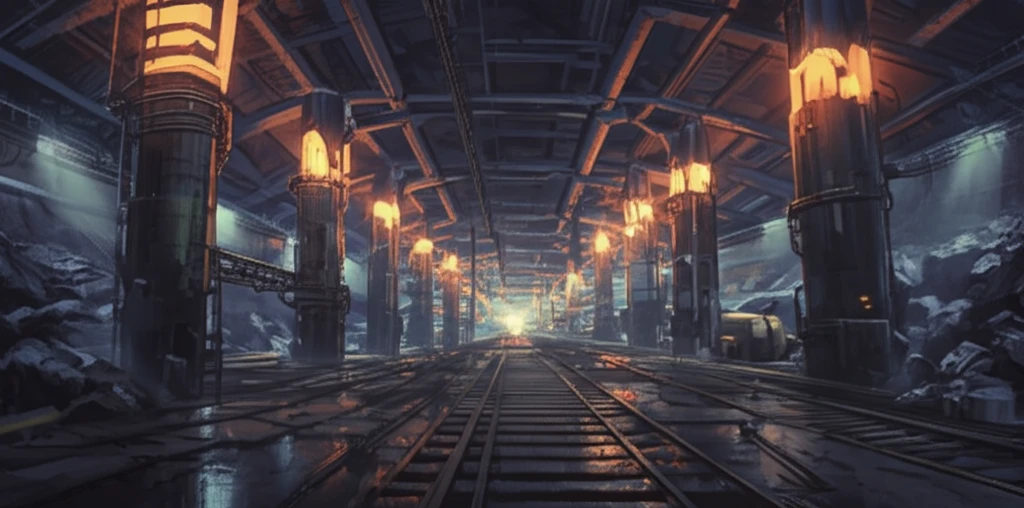 Innovative support columns in an underground coal mine.