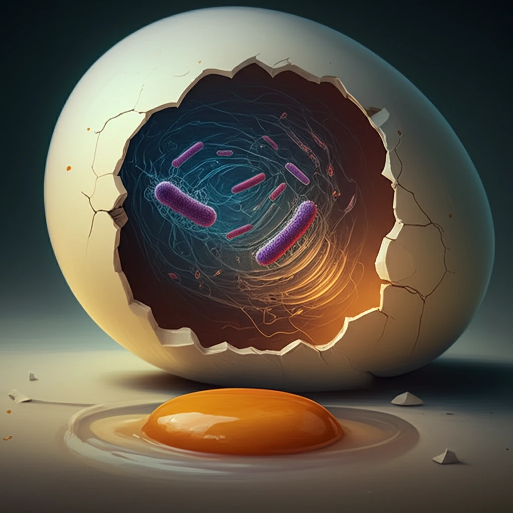 Image of a cracked egg symbolizing Salmonella contamination.