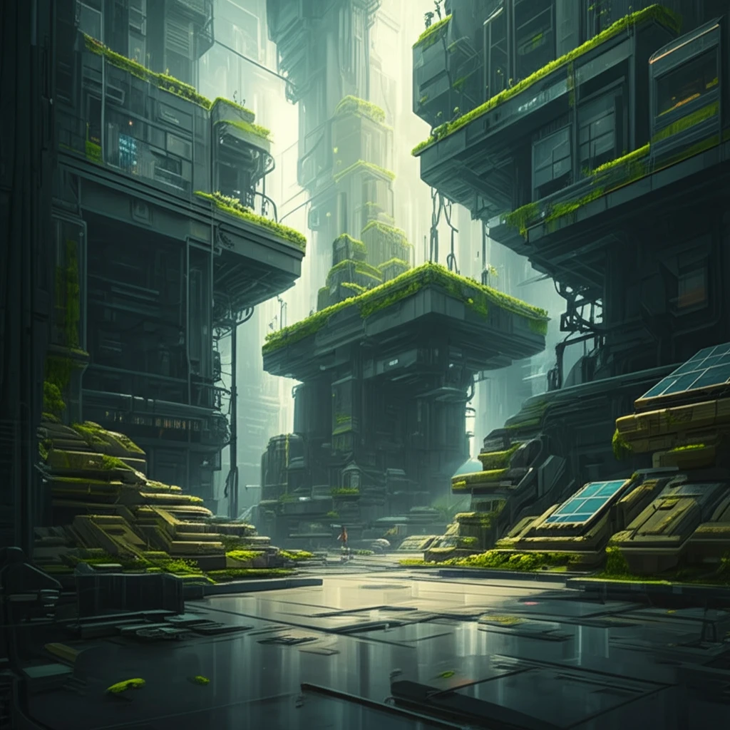 Futuristic cityscape constructed from thin-walled cold-formed steel structures.