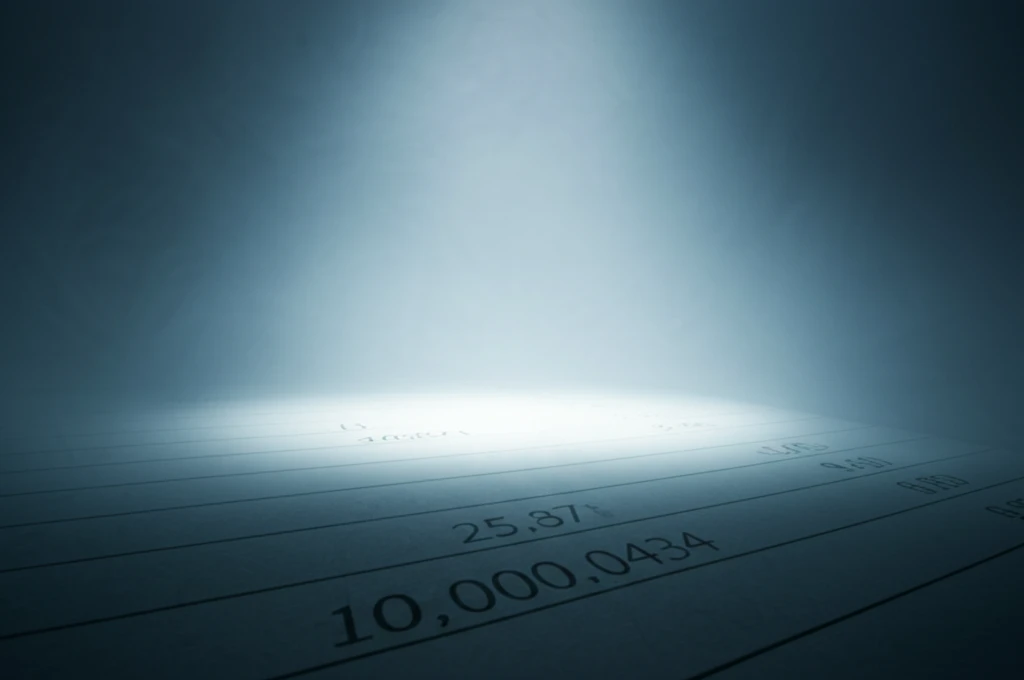 A financial statement obscured by fog, symbolizing complex language hiding financial performance.
