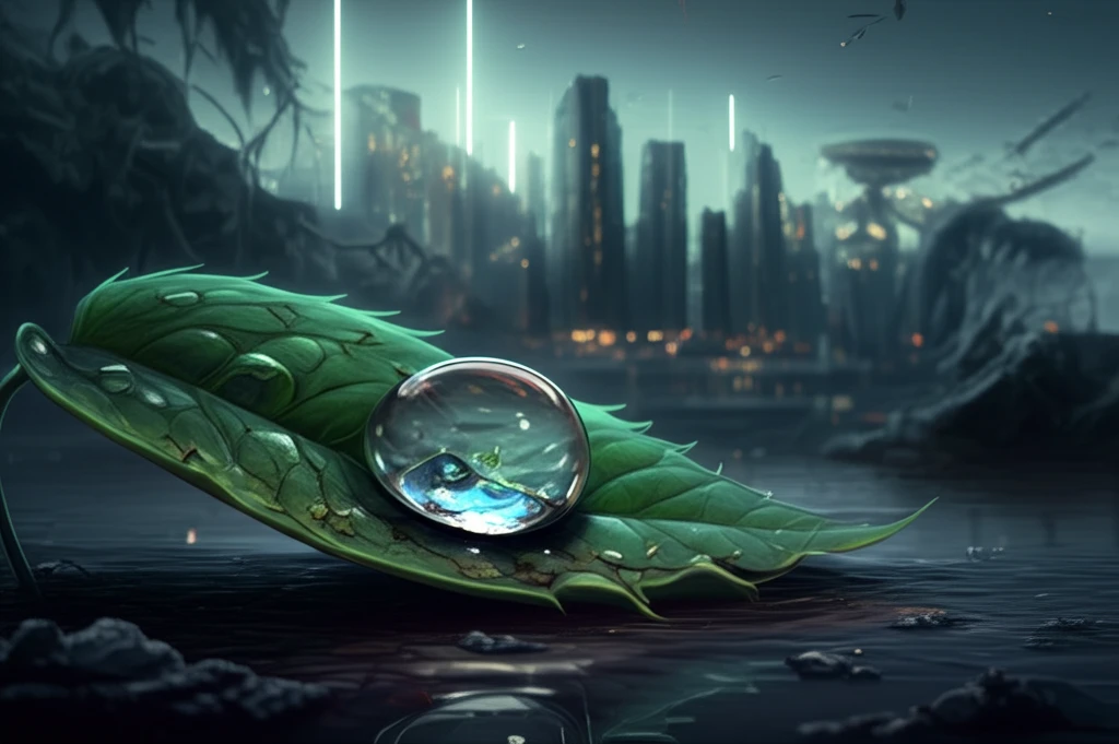Water droplet rolling off a hydrophobic surface, symbolizing self-cleaning technology.