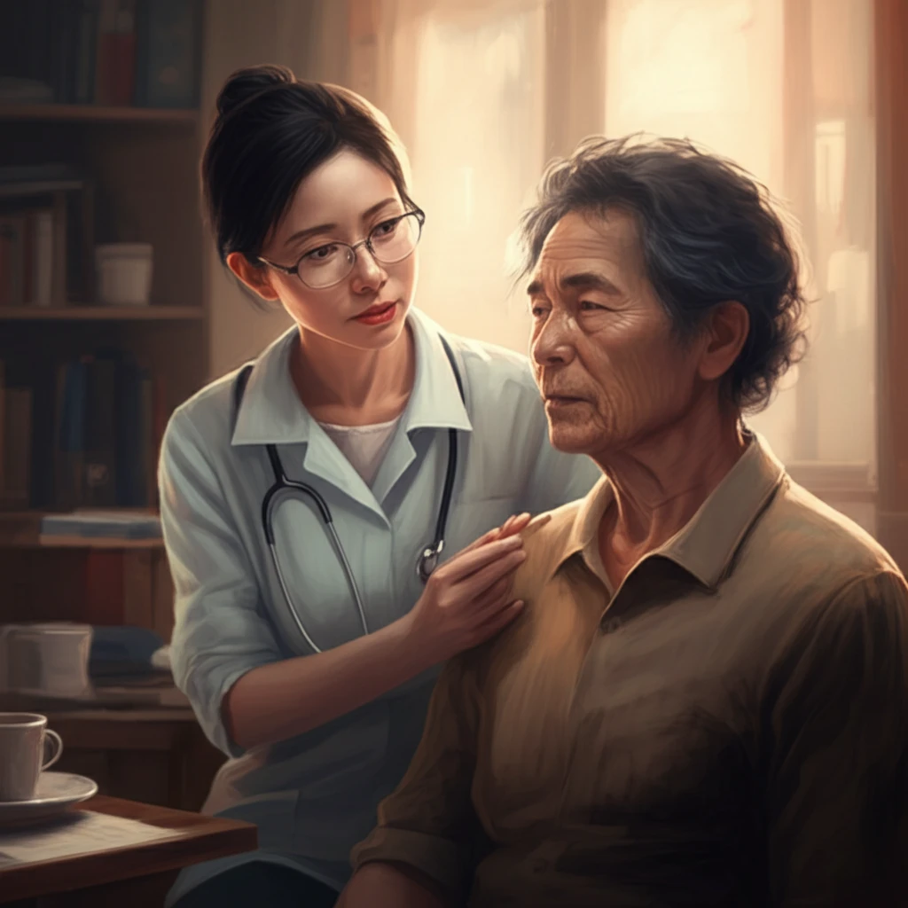 A caregiver assists a stroke patient with swallowing therapy.