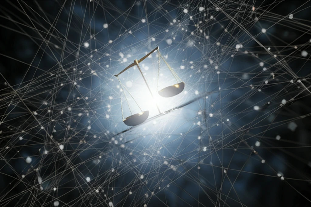 Scales of Justice Balancing Financial Threads