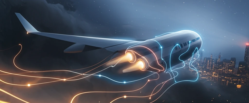 Airflow simulation around an airplane wing with active flow control.