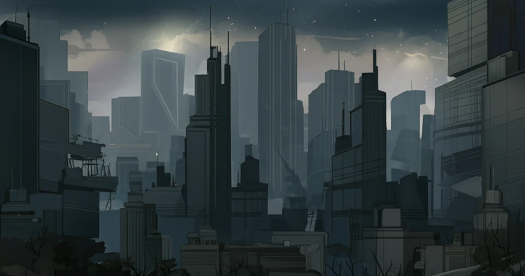 Futuristic city skyline constructed from sustainable cold-formed steel.